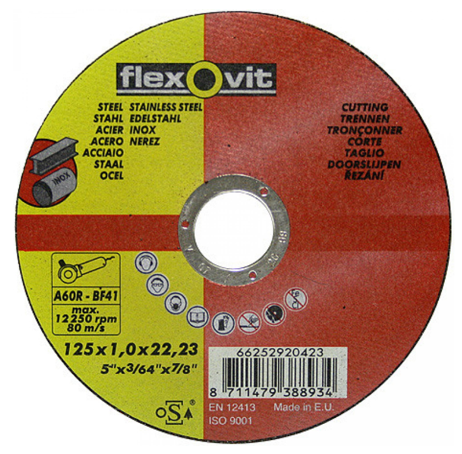 FLEXOVIT Kotúč 115x1,0 A60R FM oceľ/nerez