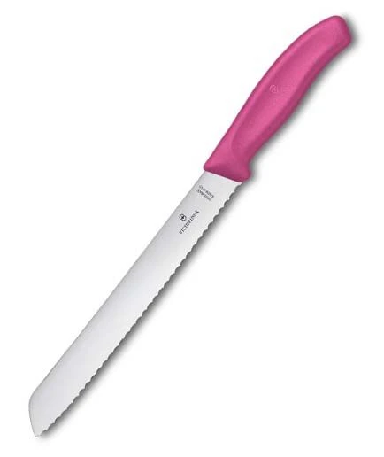 Nôž  VX zubk.na chlieb 21cm ružový
