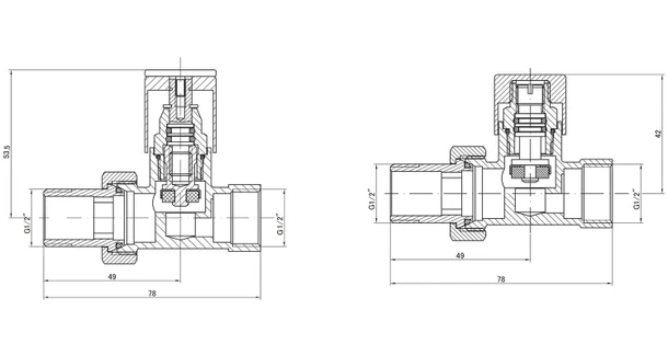 Rovný set ventilov  antr.gr.š. CZ-32-P15-S