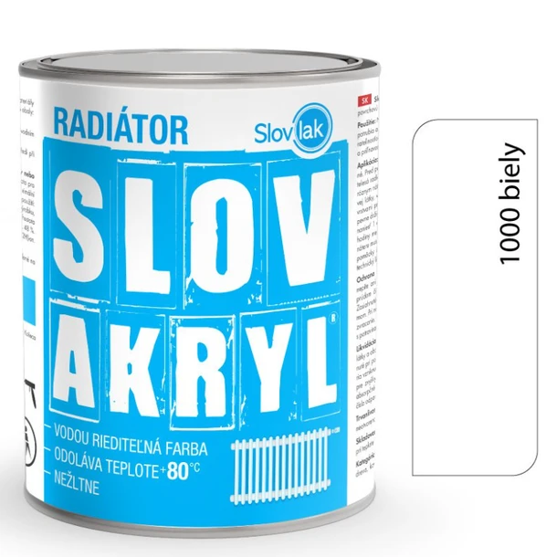 Slovakryl radiator 0100 biely 0,75kg